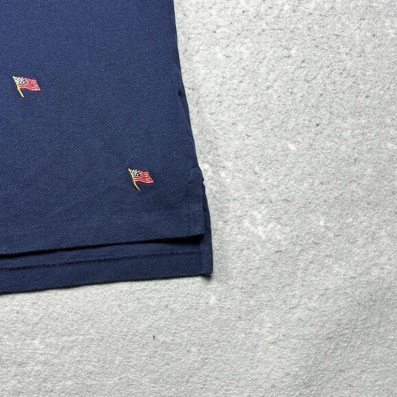 Ralph Lauren Shirt Boys Size Medium Blue Embroidered USA Flag Allover Print - Picture 5 of 11